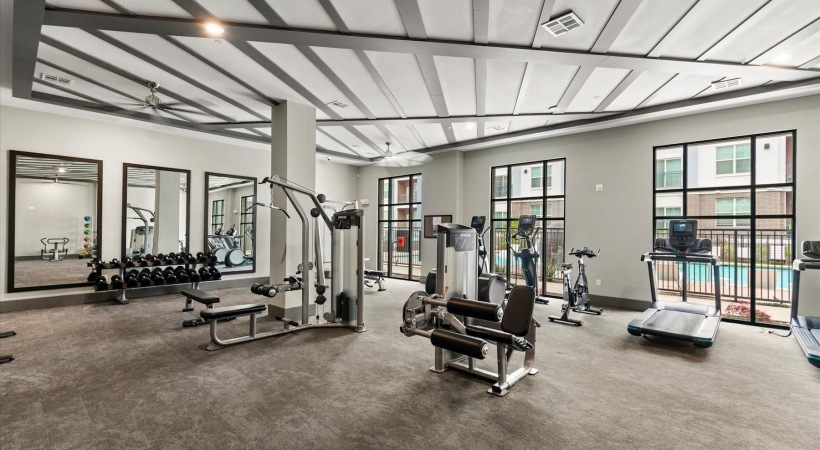 fitness center room showing ample equipment